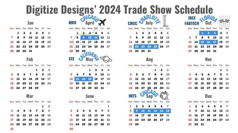 Digitize Designs team at a 2024 trade show booth