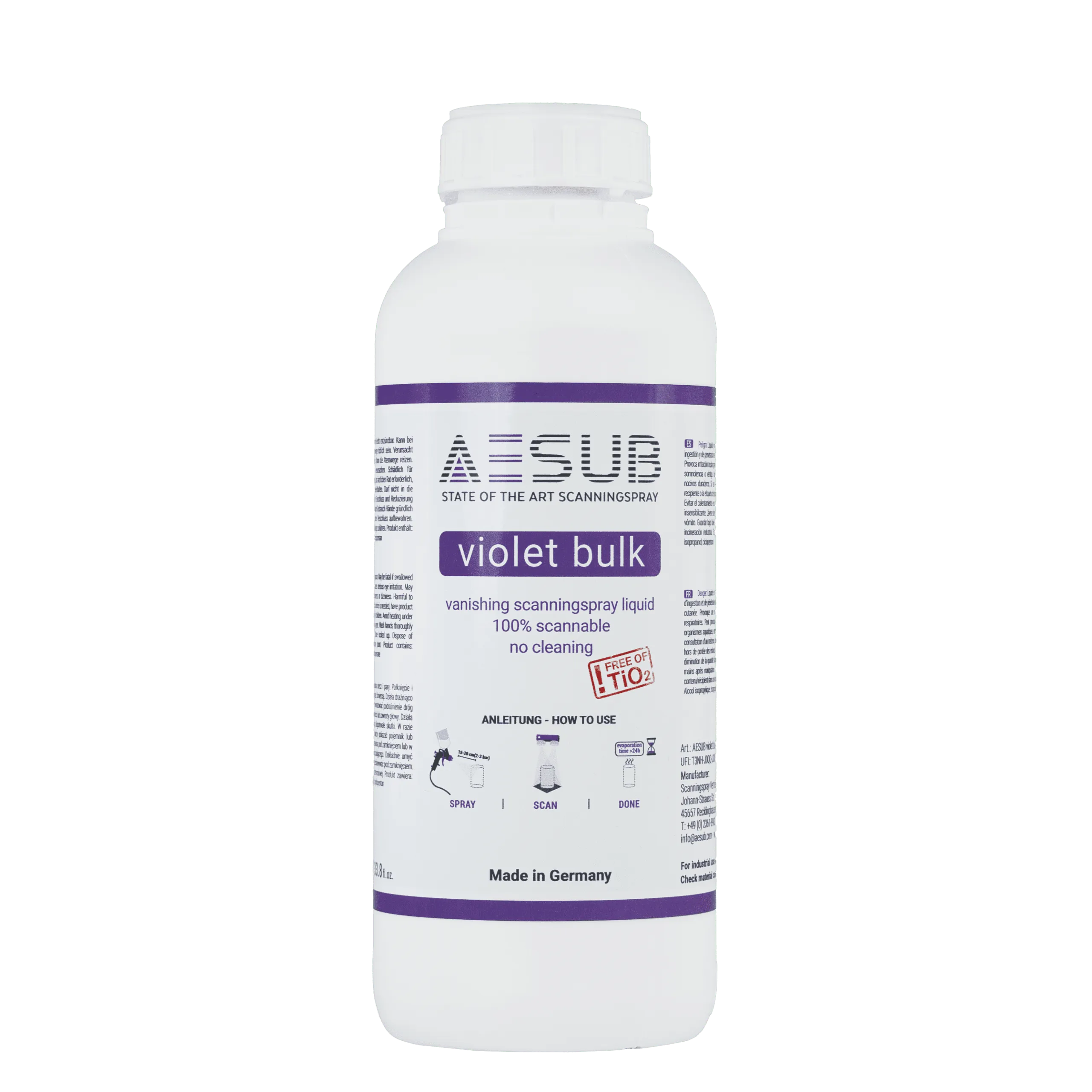AESUB Violet Vanishing 3D Scanning Spray Bulk Liquid
