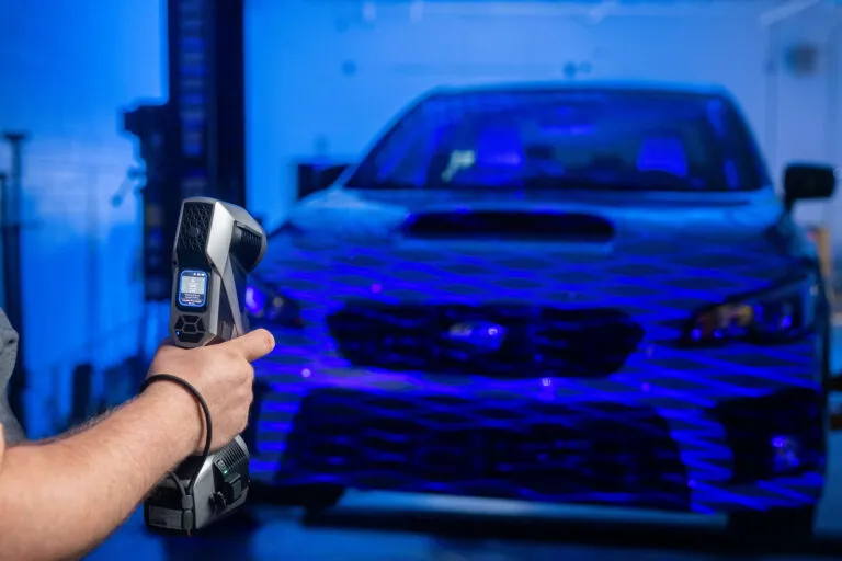 Handheld 3D scanner being used for industrial parts capture at Digitize Designs