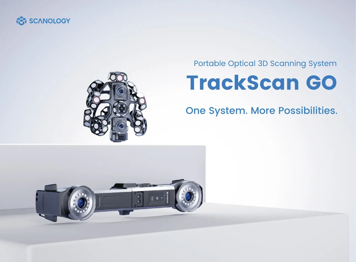 Front cover of the SCANOLOGY TrackScan GO product brochure