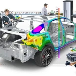 PolyWorks|Inspector color map deviation analysis on a car body inspected with portable metrology devices